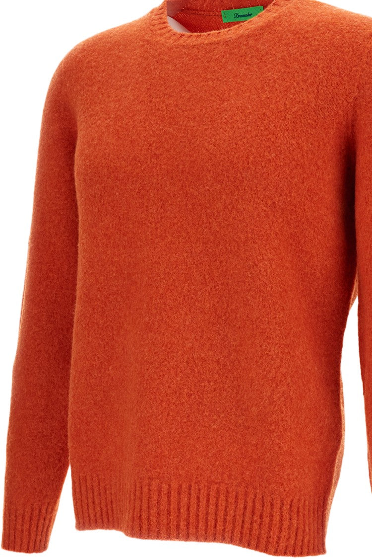 Drumohr Crewneck Raglan Sweater In Vibrant Jersey-Knit Wool