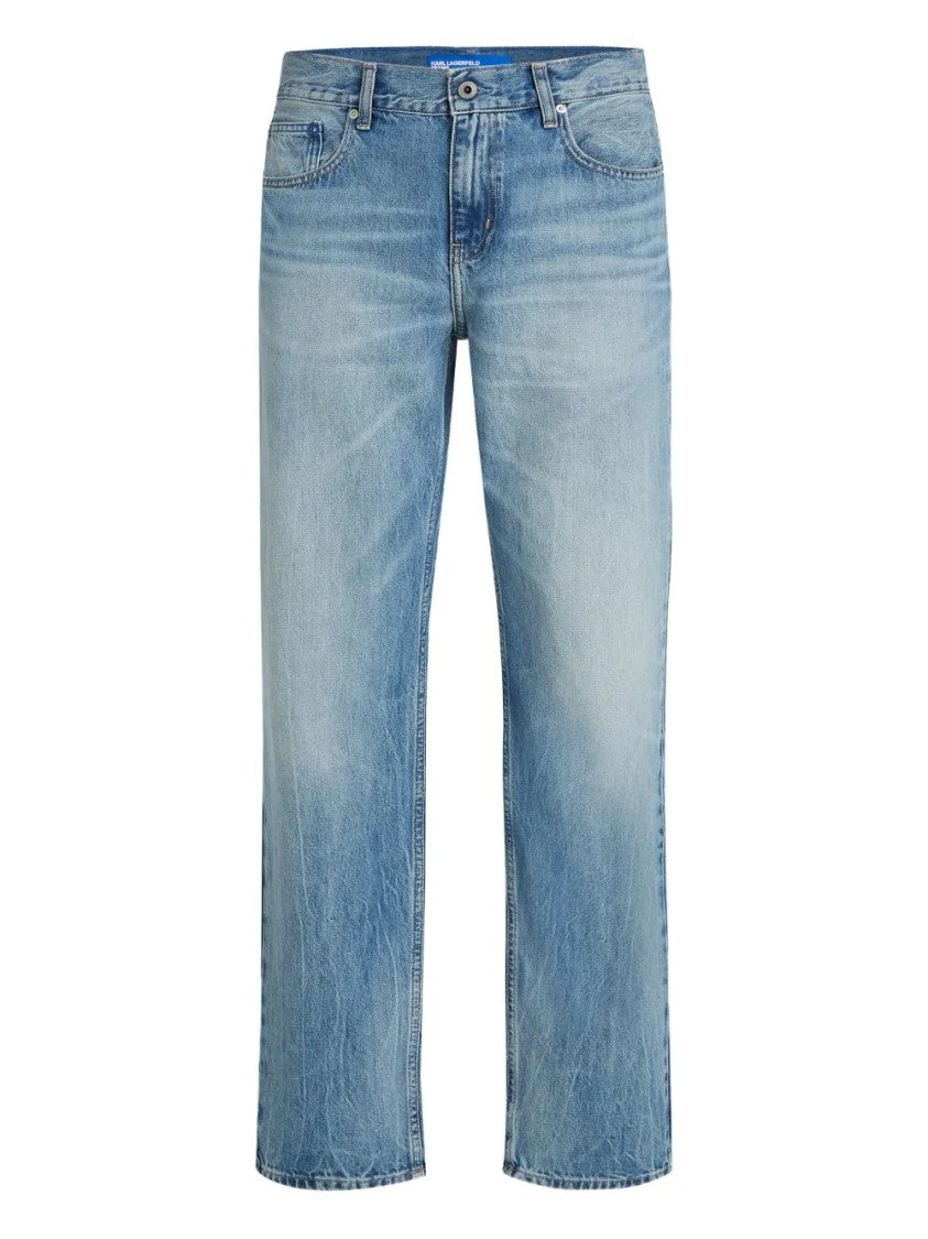 Karl Lagerfeld Straight-Leg Denim Jeans With Unique Contrast Pocket