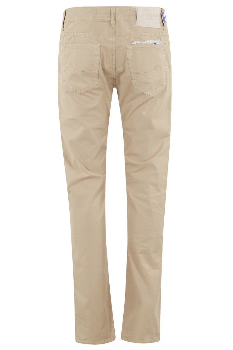 Jacob Cohen Tapered Beige Gabardine Stretch Pants