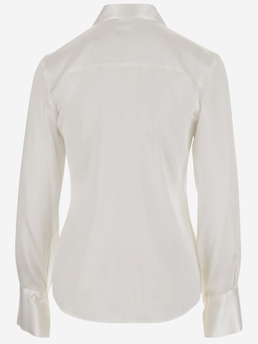 F.It Stretch Silk Shirt With Pointed Collar