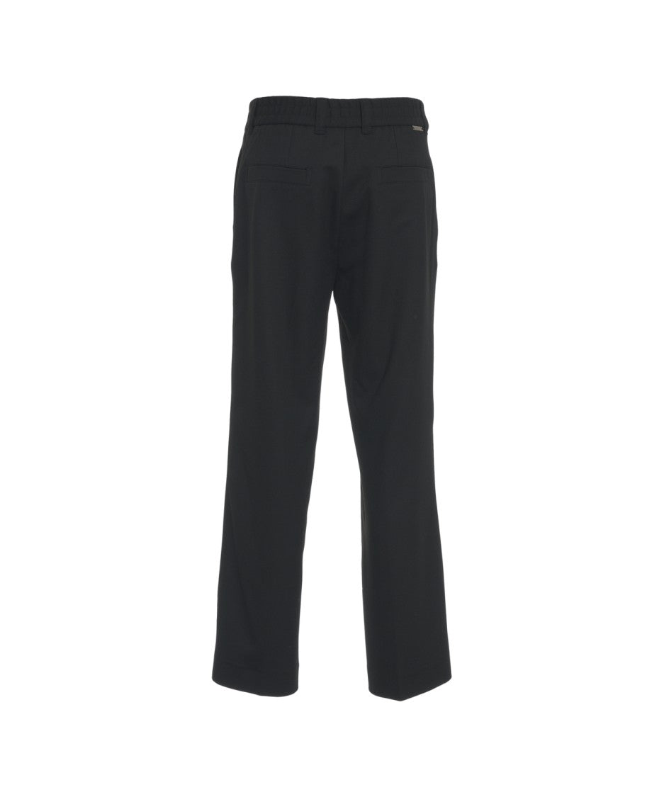 Paolo Pecora Straight Cut Black Chino Pants With Tailored Design And Practical Pockets