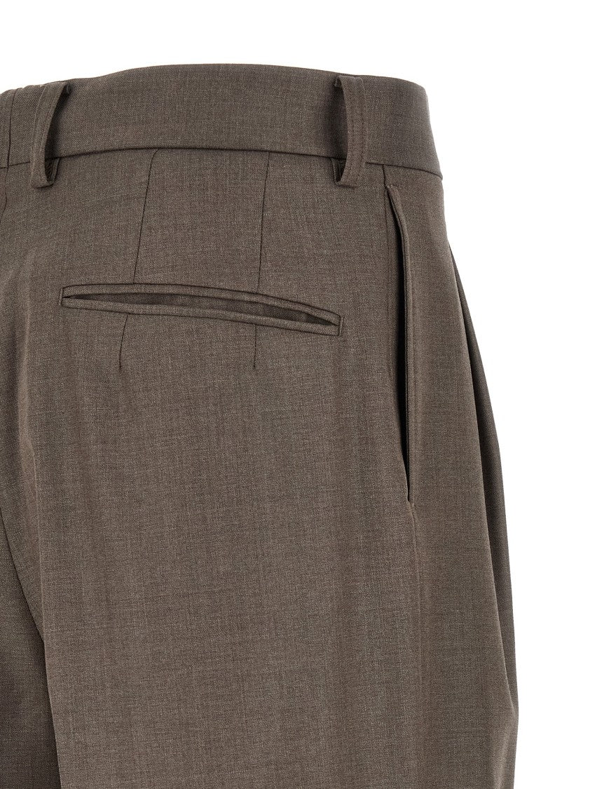 Ssstein Light Merino Wool Trousers With Pleated Fronts And Elegant Finish