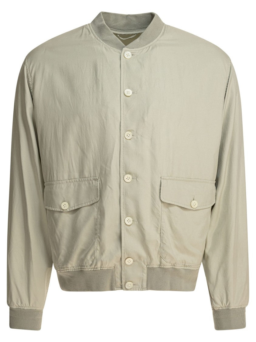 Kaptain Sunshine 100% Silk Jacket With Button-Up Front