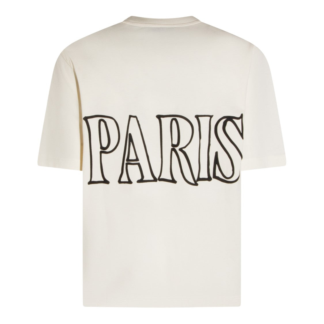 Ami Paris Off White Cotton T-Shirt With Double Logo