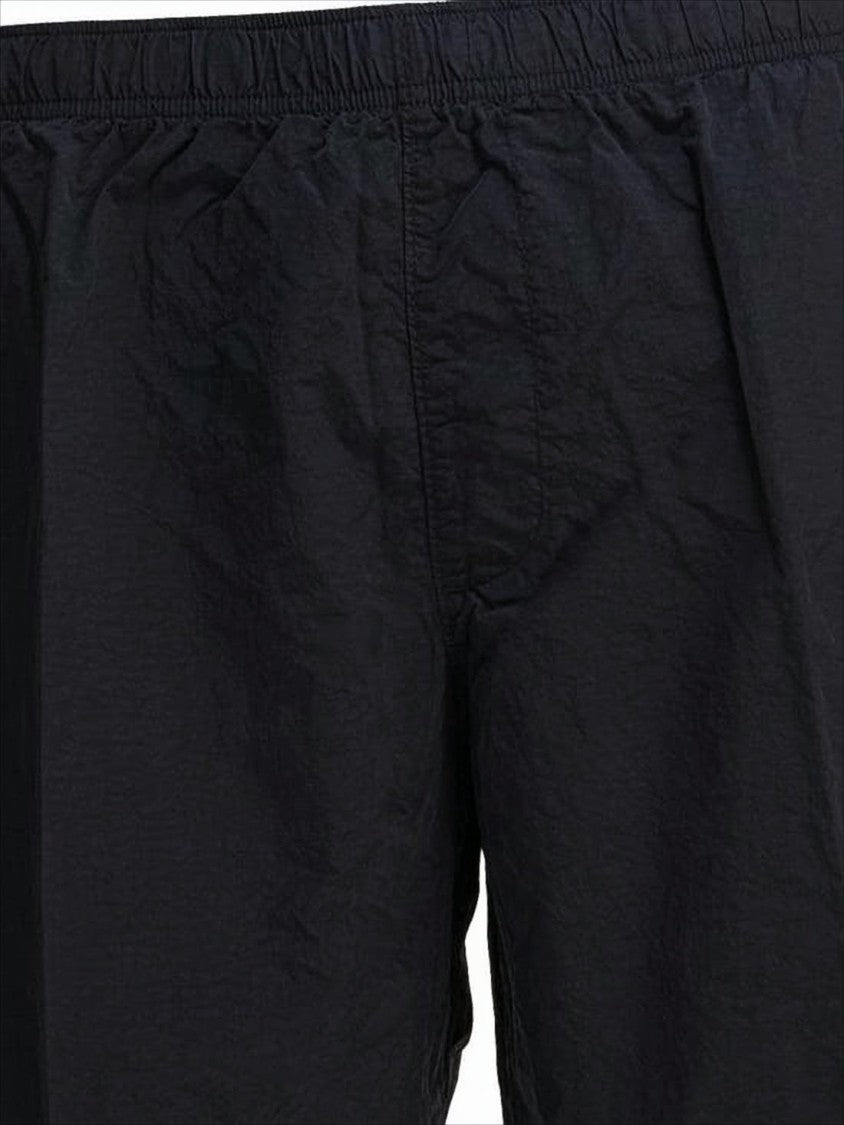C.P. Company Black Minimalist Beach Shorts With Unique Lens Detail