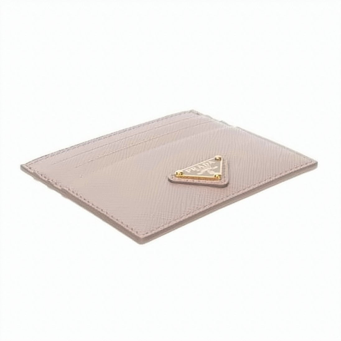 Prada Textured Cowhide Leather Cardholder With Gold-Tone Logo