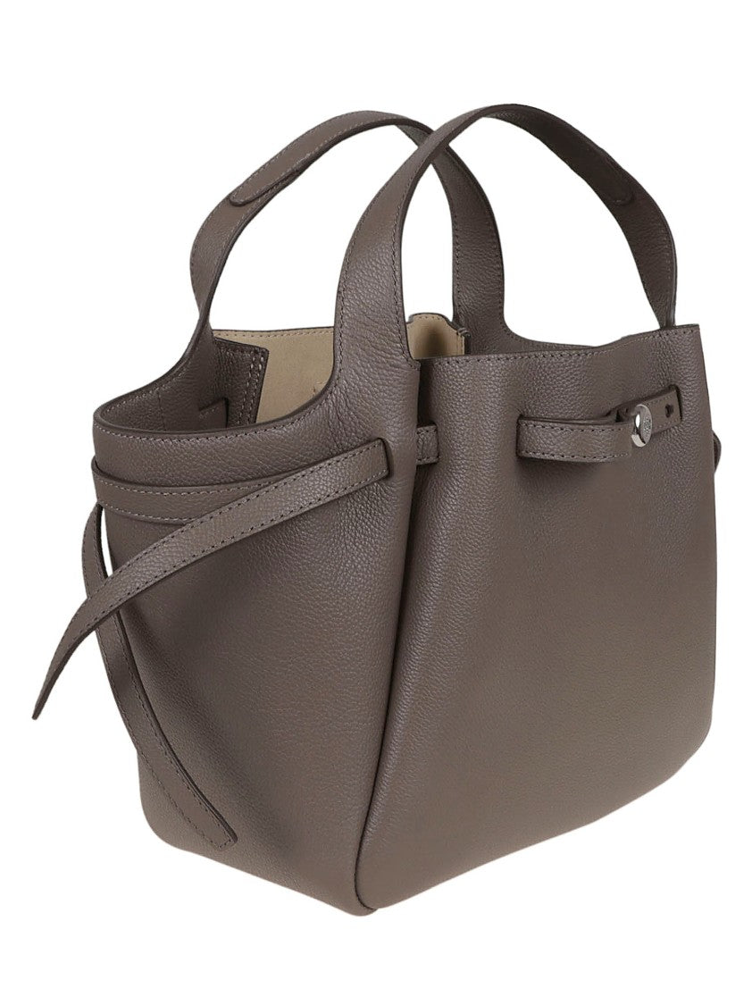 Tory Burch Structured Brown Leather Shopper