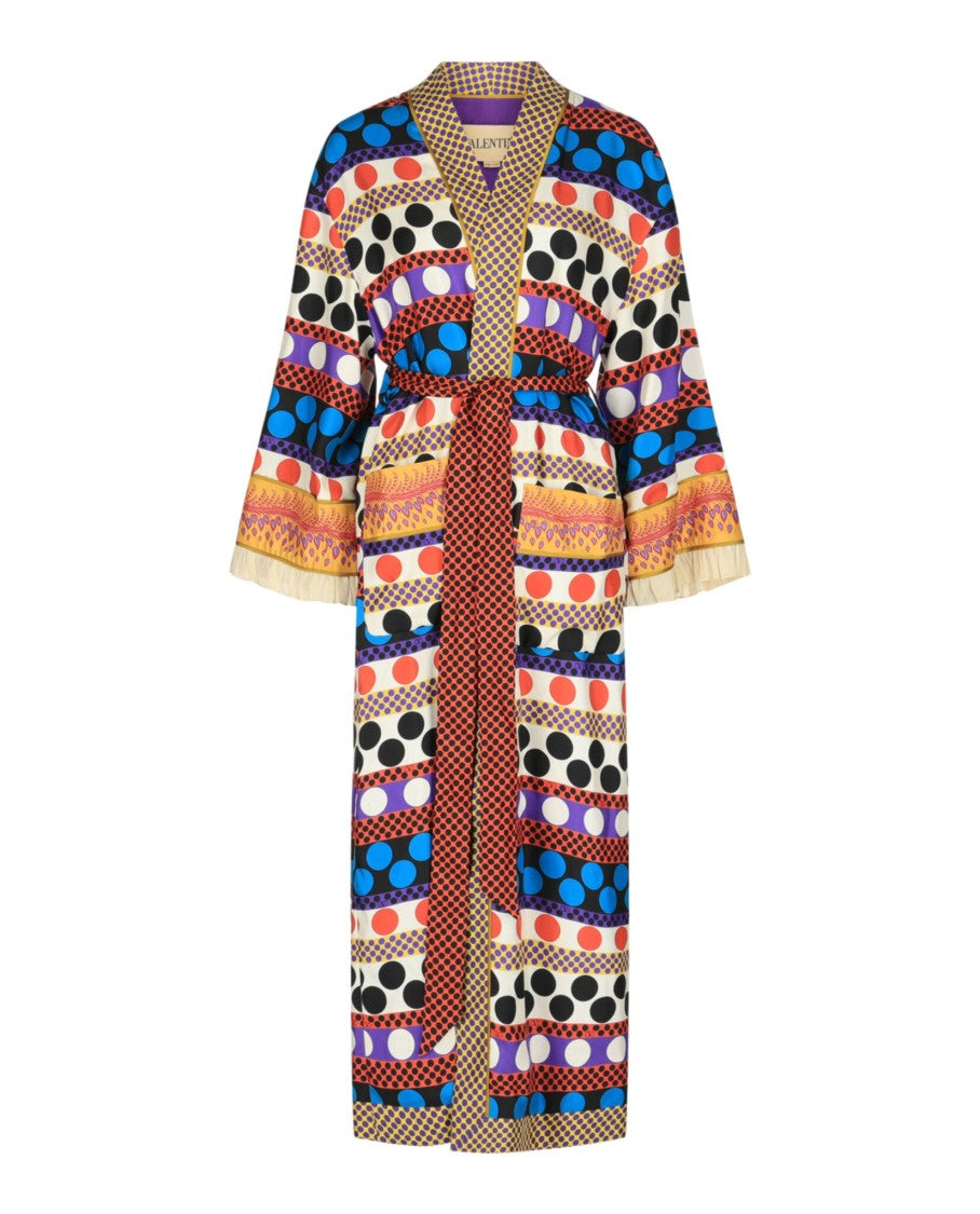 Valentino Belted Printed Silk-Twill Robe Cover-Up