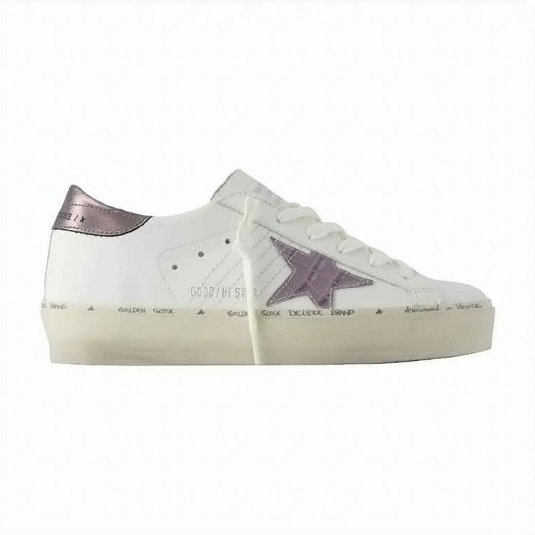 Golden Goose Low-Top Sneakers With Metallic Purple Star Detail