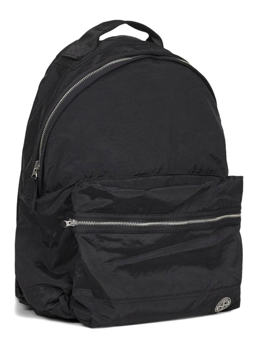 Stone Island Black Lightweight Polyamide Backpack