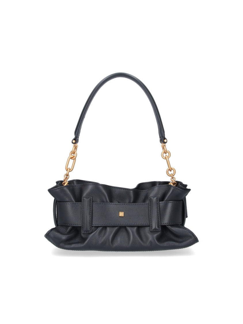 Balmain Black Anthem Mini Handbag Gold-Tone Buckle