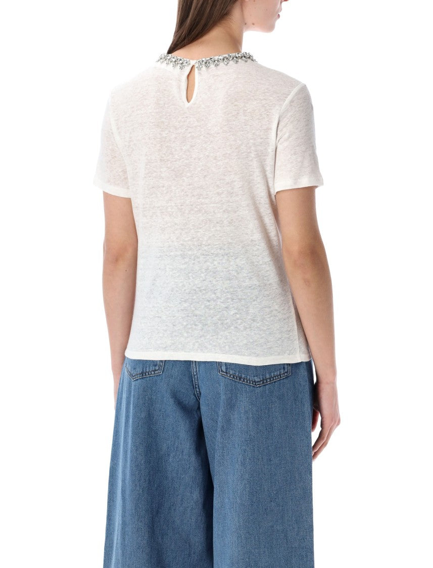 Zimmermann Zimmermann Crystal Embellished Linen Top