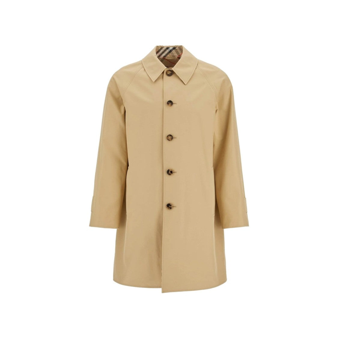 Burberry Reversible Gabardine Car Coat With Raglan Sleeves