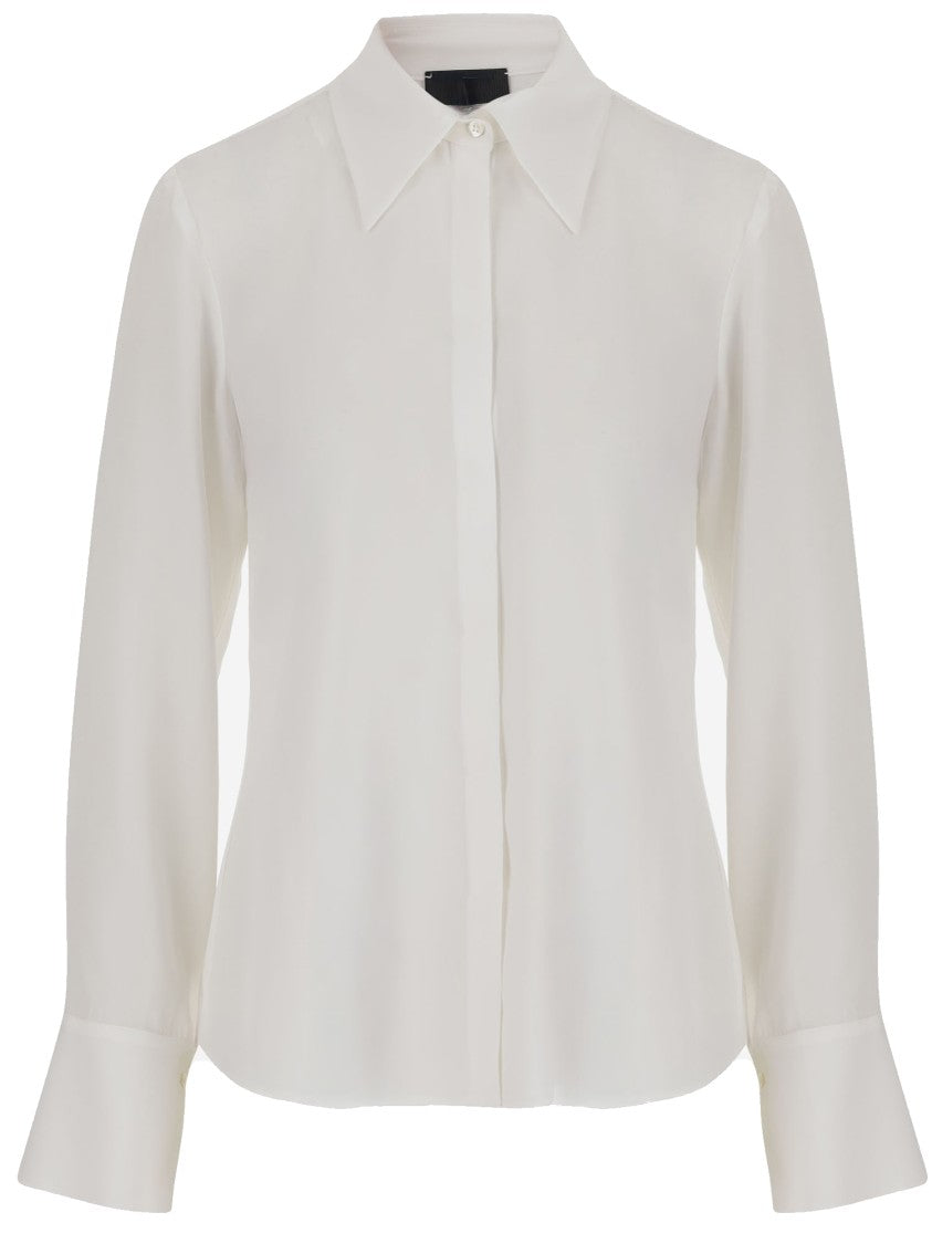 F.It Silk Blend Shirt With Pointed Collar