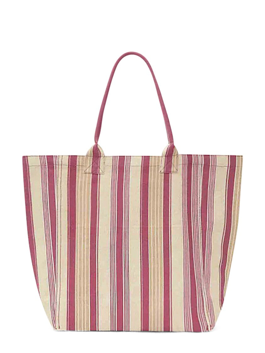 Isabel Marant Small Tote Bag With Vertical Stripes In Red
