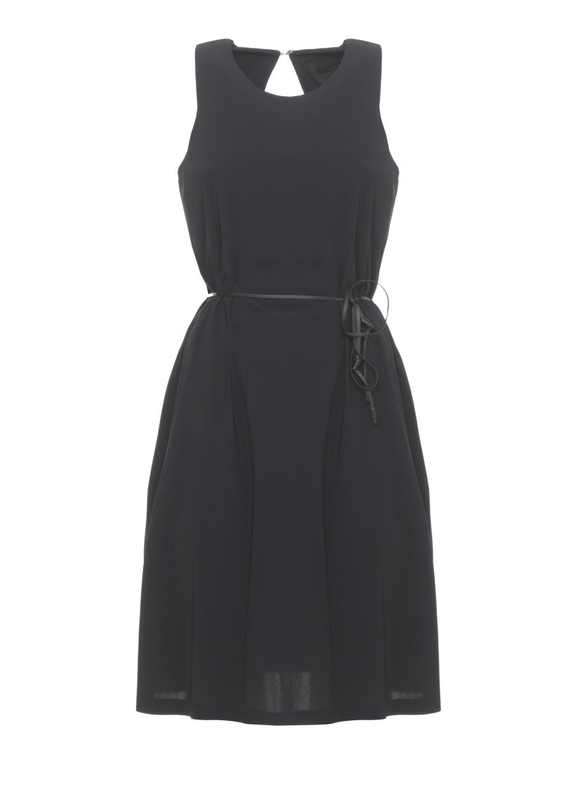 Rrd Sleeveless Black Dress With Cut-Out Detail And Matching Belt