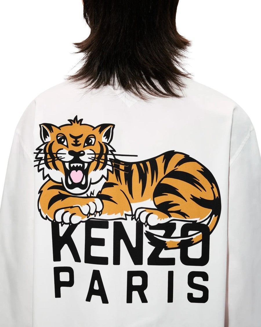 Kenzo Cotton Shirt With Signature Tiger Graphics