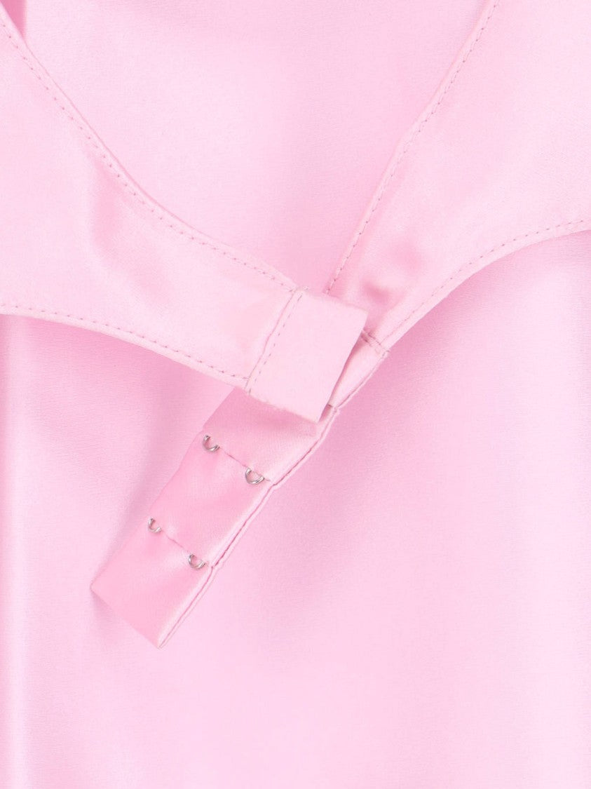 Courrèges Pink Silk Embroidered Logo Mini Dress