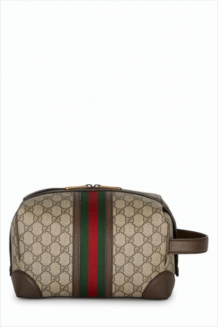 Gucci Beige Monogram Clutch With Gold Hardware
