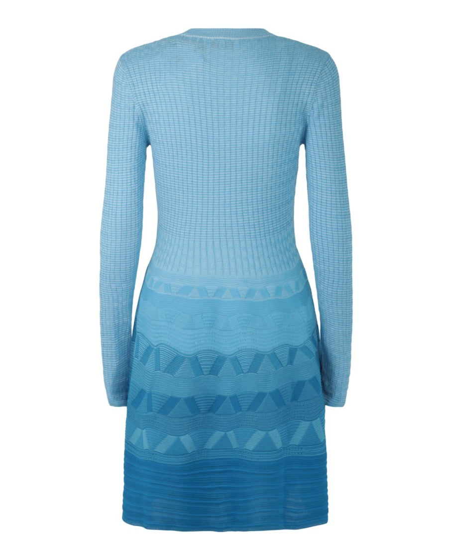 M Missoni Wave-Pattern Long Sleeve Dress