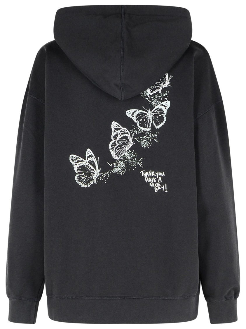 Ganni Black Cotton Sweatshirt