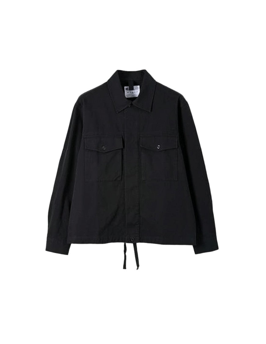 Margaret Howell Minimalist Black Casual Jacket With Adjustable Hem