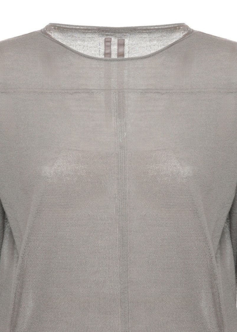 Rick Owens Cashmere Jersey With Long Sleeves And Ribbed Details