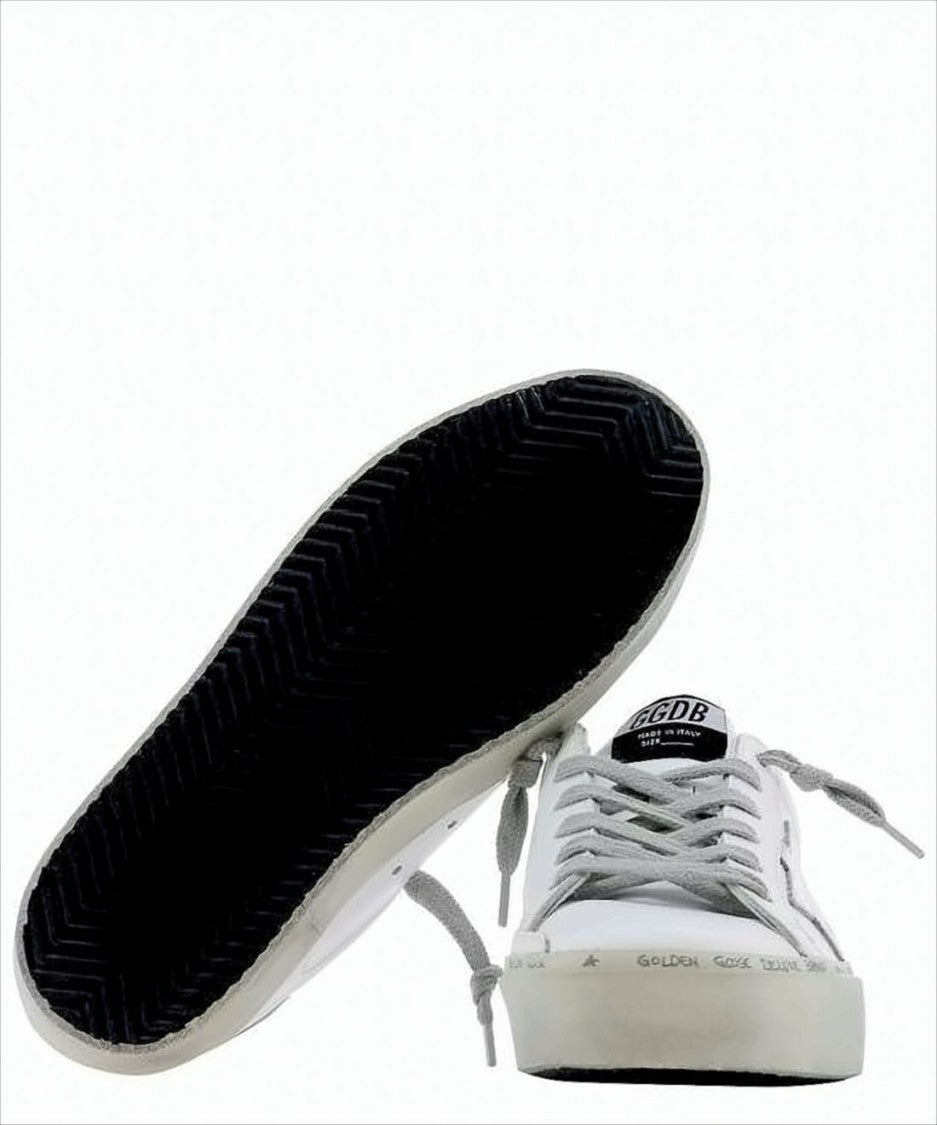 Golden Goose Distressed White Leather Low-Top Sneakers