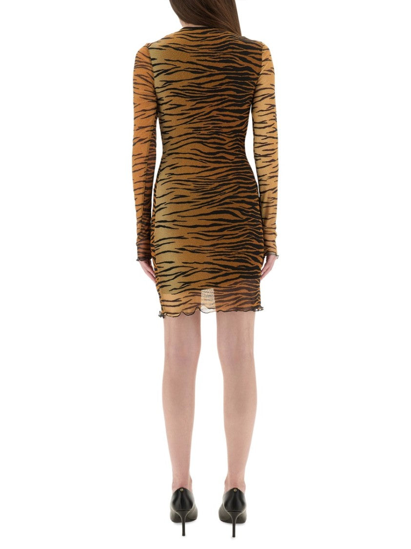 Moschino Animal Print Mesh Dress