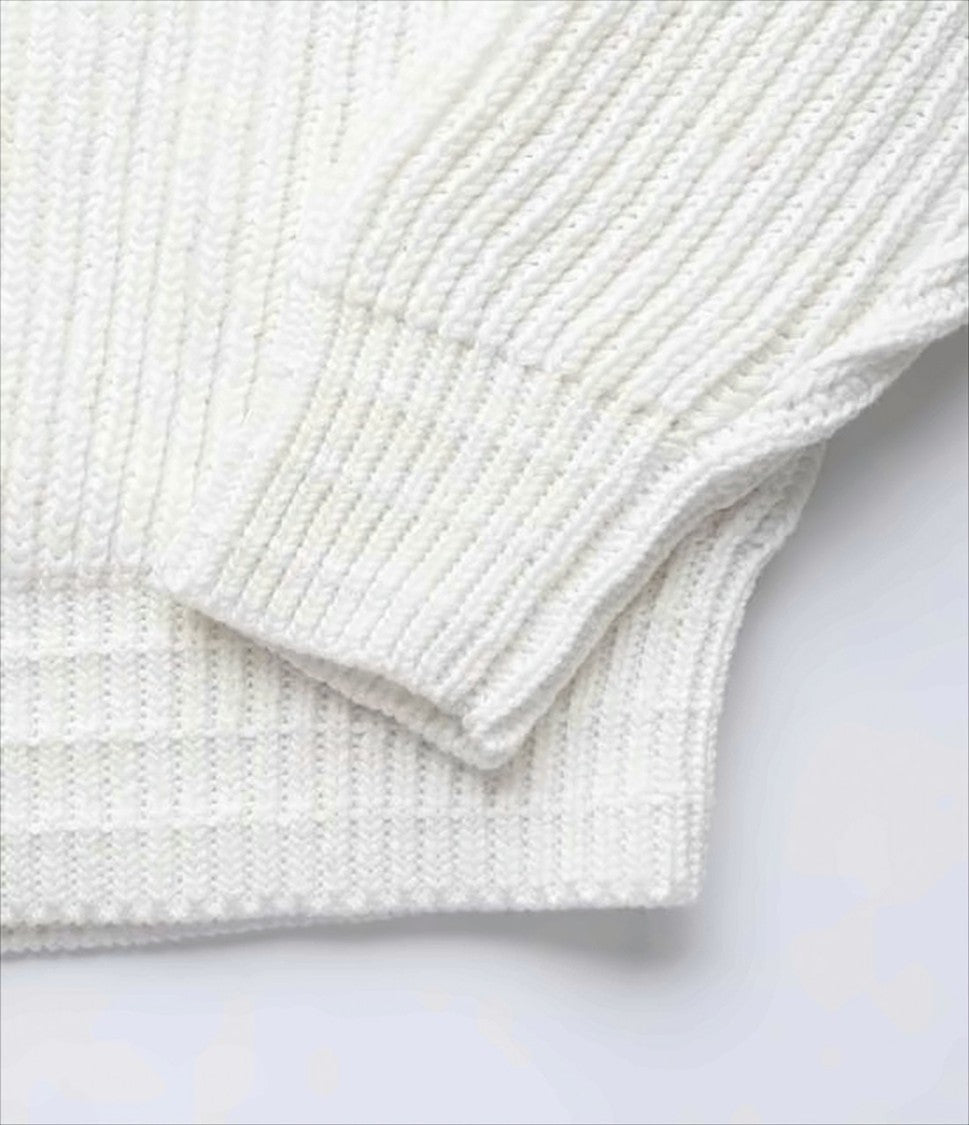 Golden Goose Ribbed Knit Sweater With V-Neckline And Striped Accents