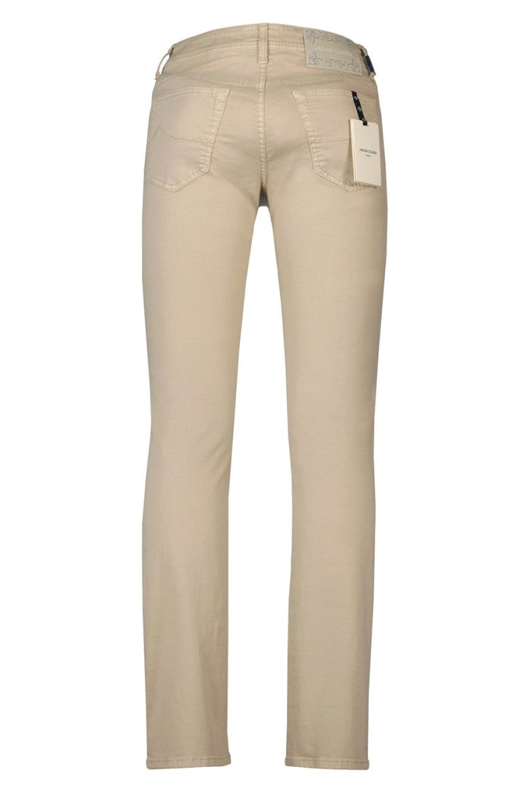 Jacob Cohen Beige Slim-Fit Five-Pocket Cotton-Blend Pants