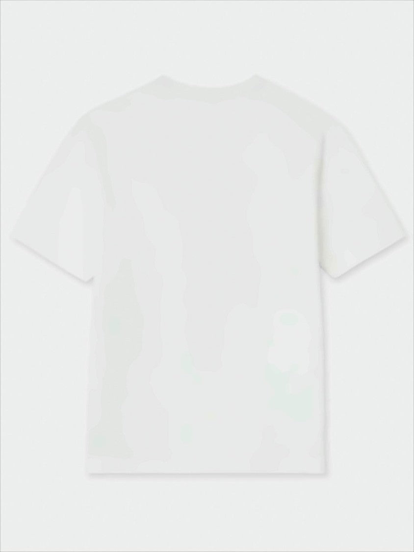 Kenzo Short-Sleeved White Cotton T-Shirt With Bold Floral Graphic