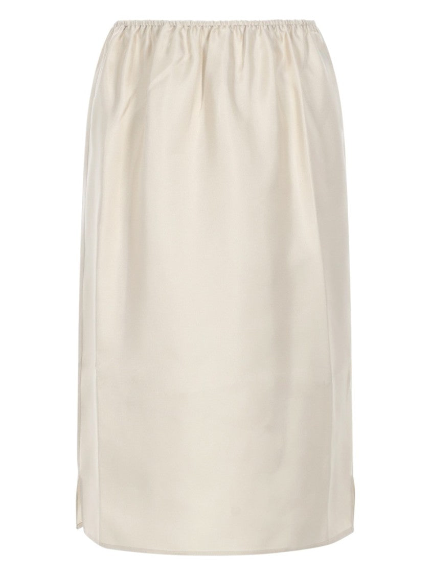 Loulou De Saison Vasali Gathered Elastic Waistband Silk Skirt