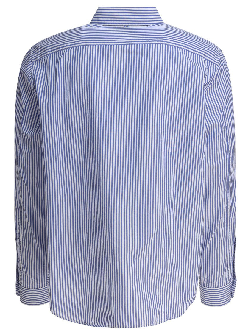 Alex Mill Draped Blue Striped Shirt With Classic Collar