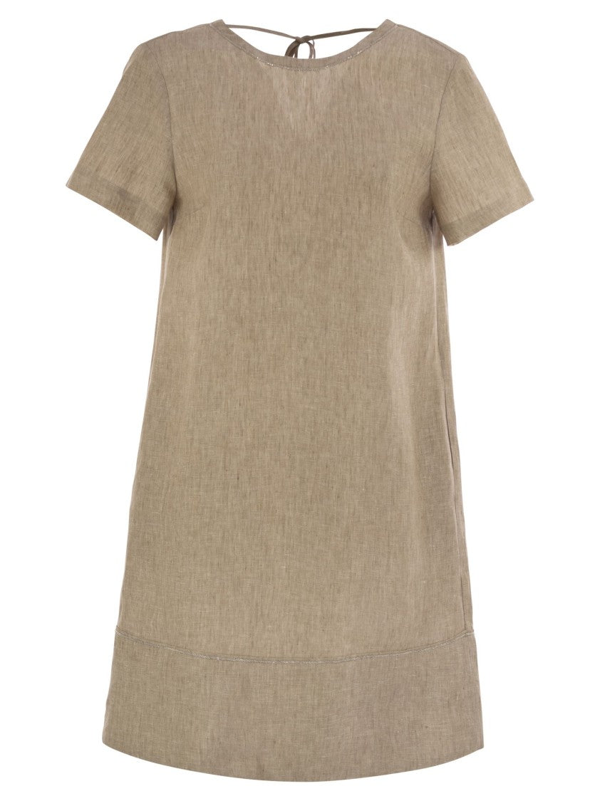 Peserico Delavé-Effect Linen Midi Dress