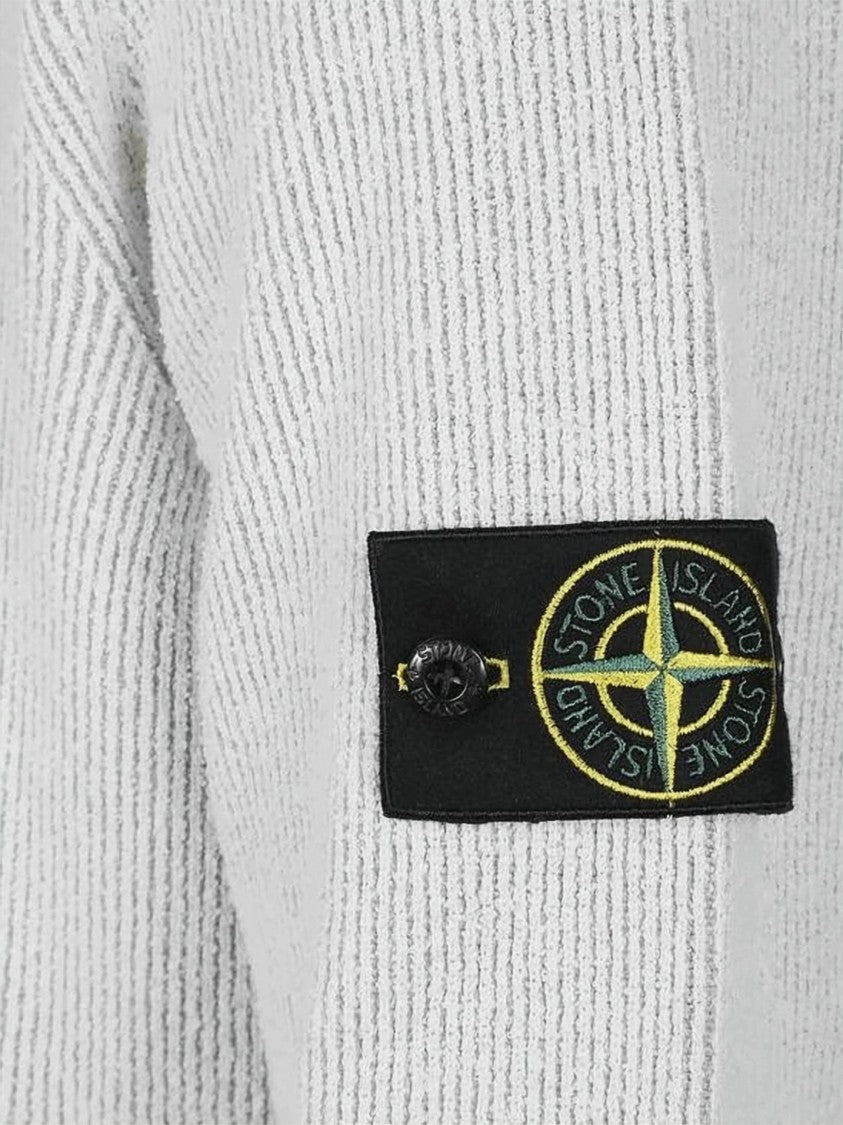 Stone Island Ribbed Knit Sweater With Iconic Patch