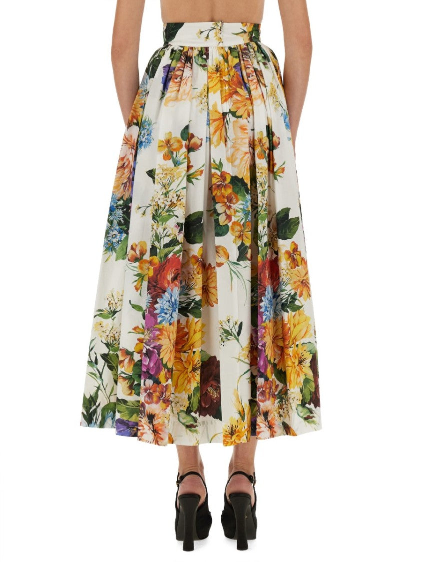 Dolce & Gabbana Flower Bouquet Print Skirt