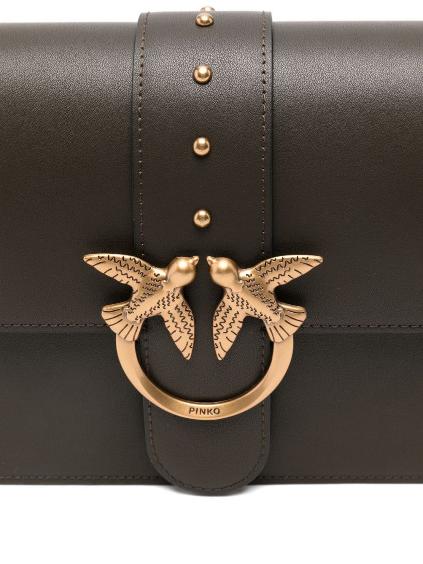 Pinko Rectangular Structured Bag With Signature Bird Clasp