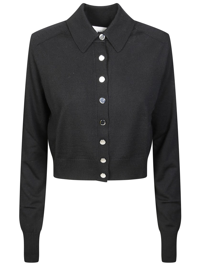 Sportmax Perseo Fitted Metallic Button Cardigan