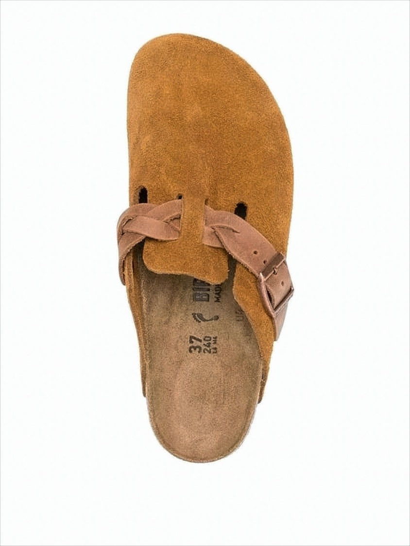 Birkenstock Suede Slip-On Mules With Adjustable Leather Strap