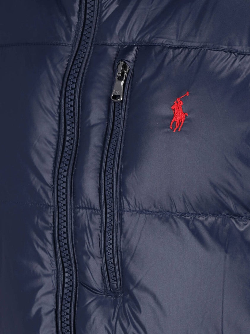 Polo Ralph Lauren Blue Quilted Padded High-Neck Vest