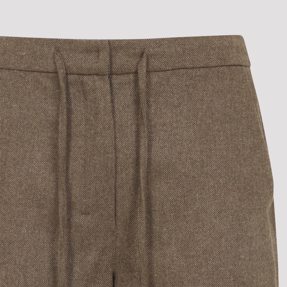 Max Mara Mink Brown Virgin Wool Livio Cropped Pants