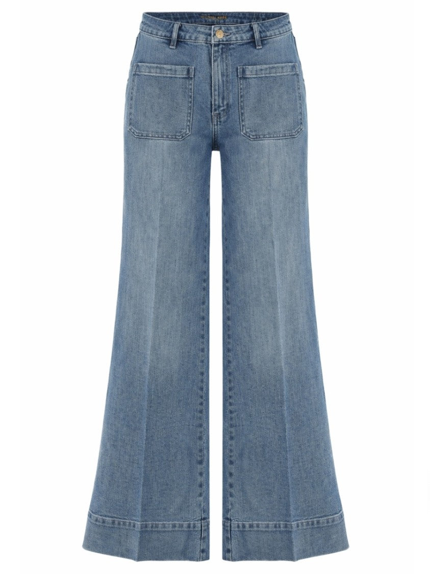 Michael Michael Kors Violette Wide Leg Cropped Jeans