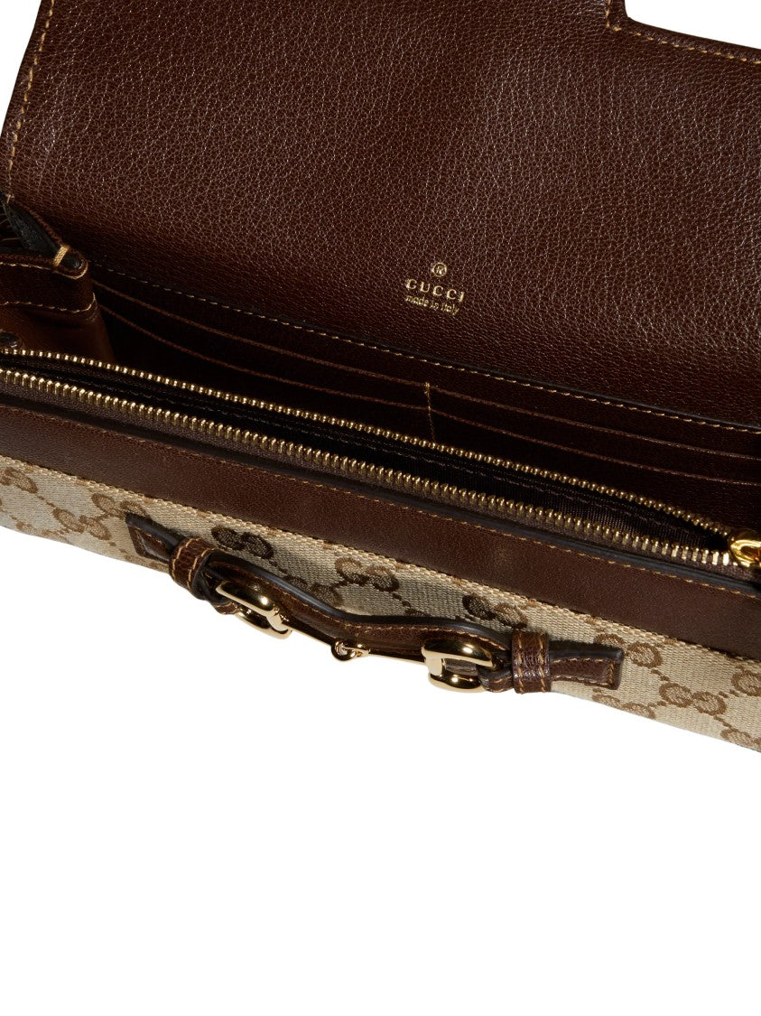 Gucci Original Gg Canvas Horsebit Shoulder Bag