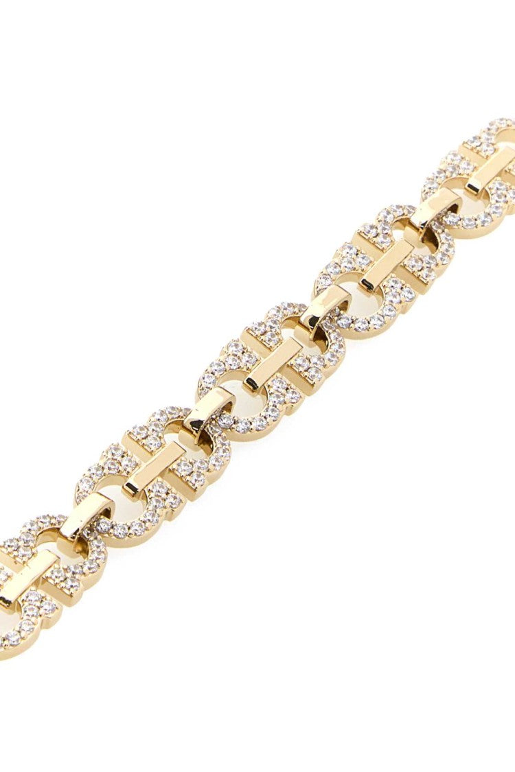 Salvatore Ferragamo Gold Metal Gancini Bracelet