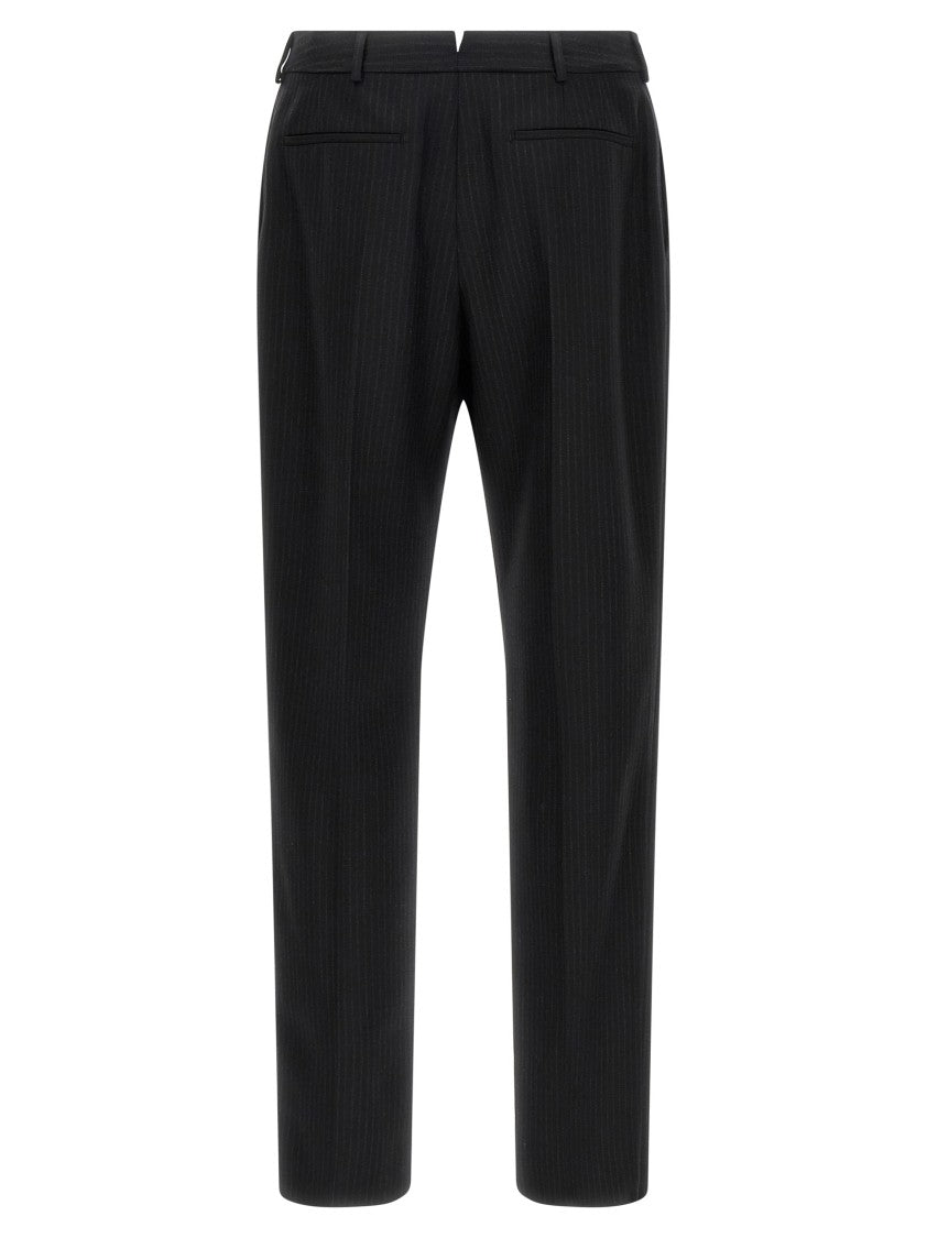 Saint Laurent Pinstripe Patterned Tailored Wool Trousers