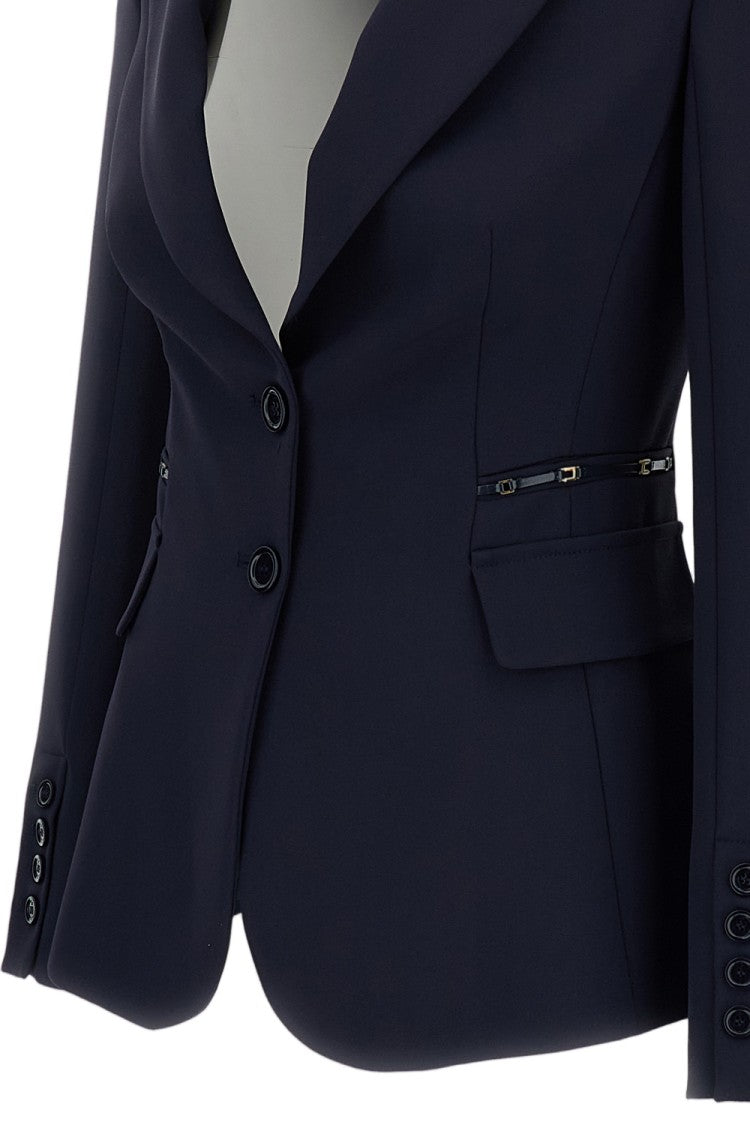 Elisabetta Franchi Fitted Single-Breasted Blazer With Monogram Lining
