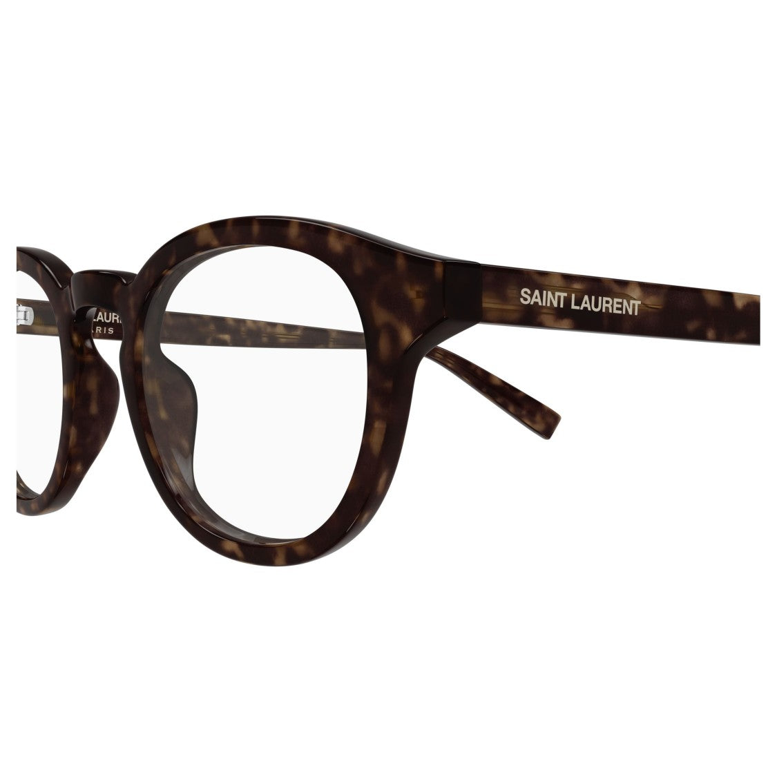 Saint Laurent Rounded Tortoiseshell Eyeglasses With Keyhole Bridge