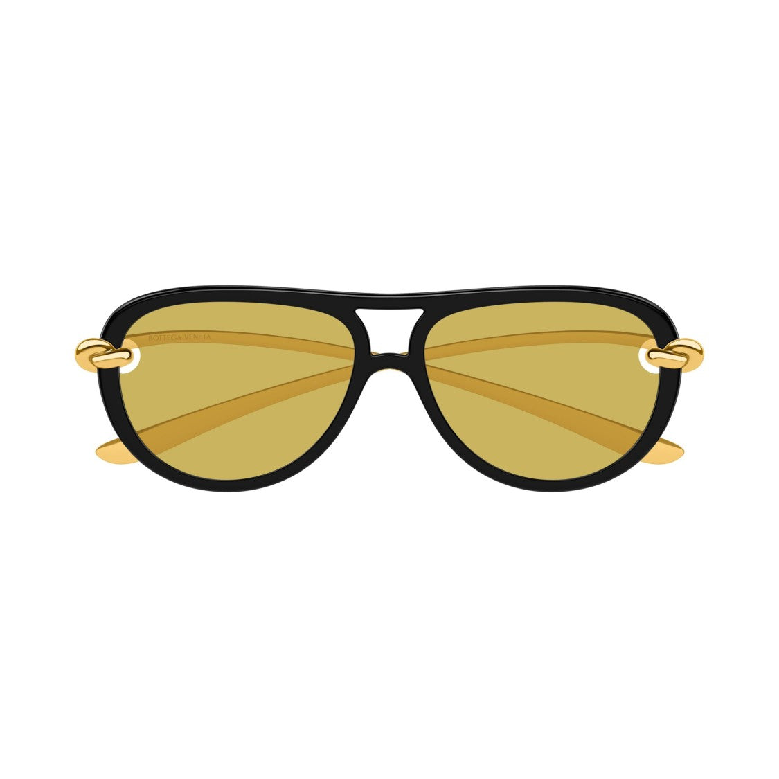 Bottega Veneta Black Bv1418s Aviator Metal Sunglasses