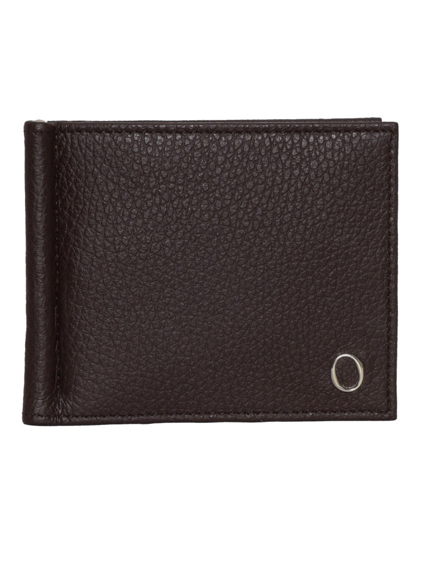 Claudio Orciani Textured Calf Leather Wallet With Silver-Tone Logo